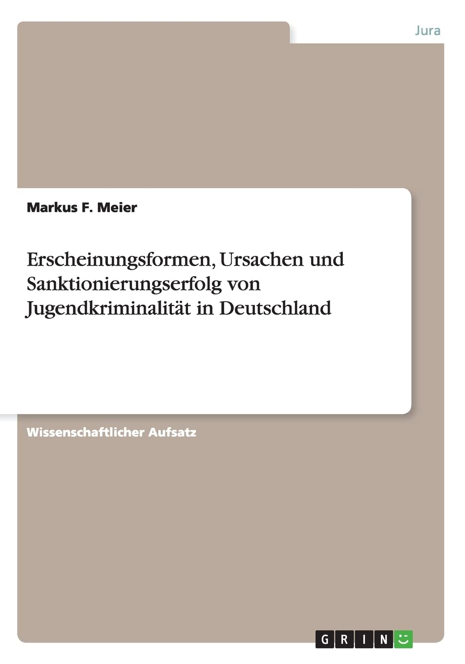 Erscheinungsformen, Ursachen und Sanktionierungserfolg von Jugendkriminalität in Deutschland Law