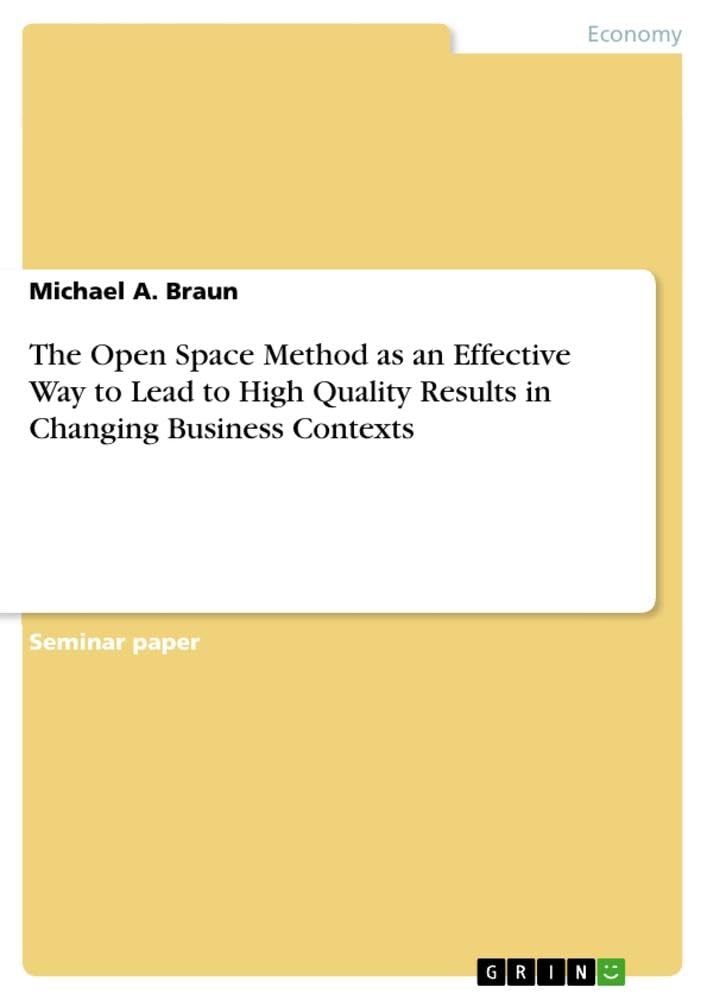 The Open Space Method as an Effective Way to Lead to High Quality Results in Changing Business Contexts Law