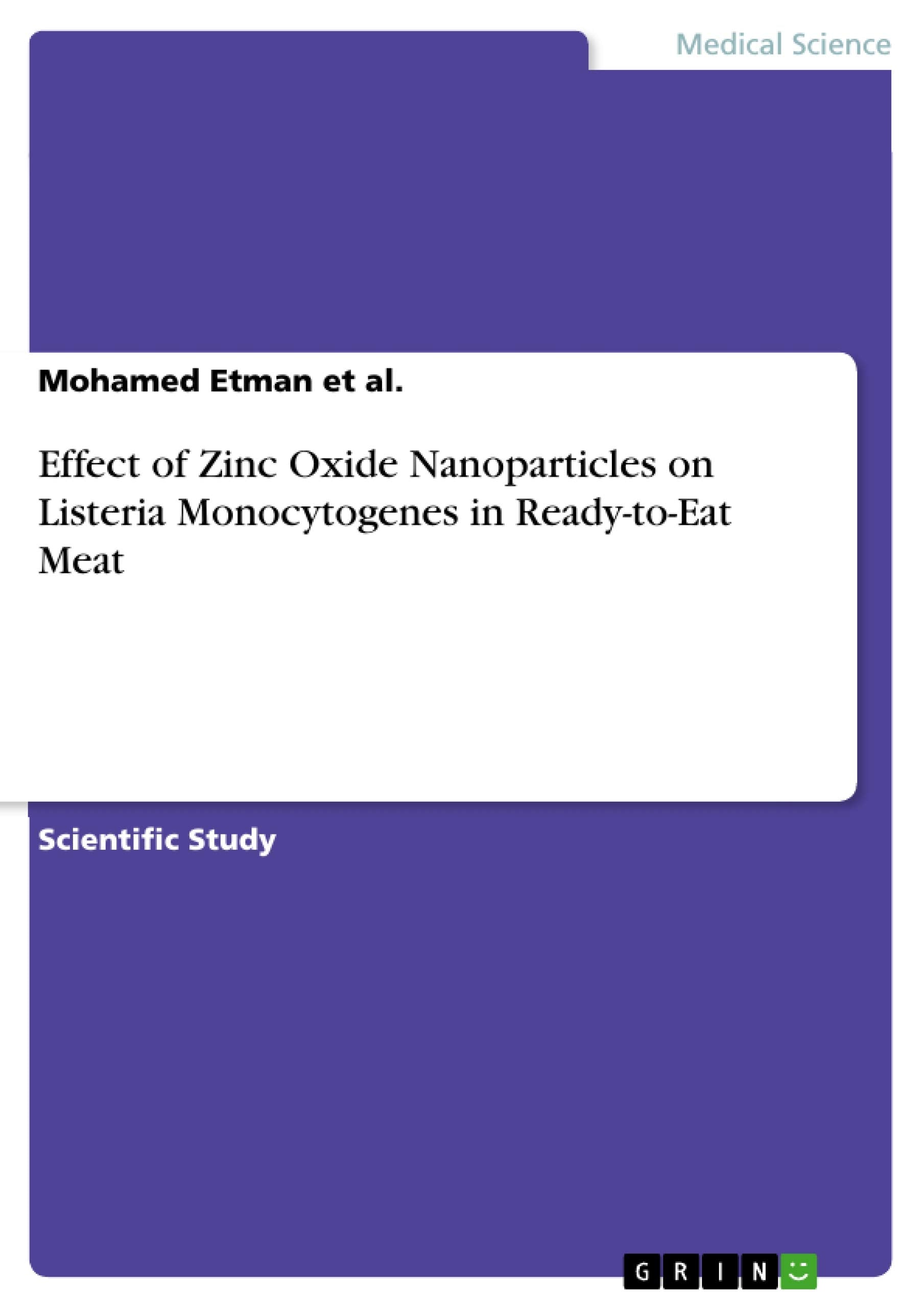 Effect of Zinc Oxide Nanoparticles on Listeria Monocytogenes in Ready-to-Eat Meat Medicine