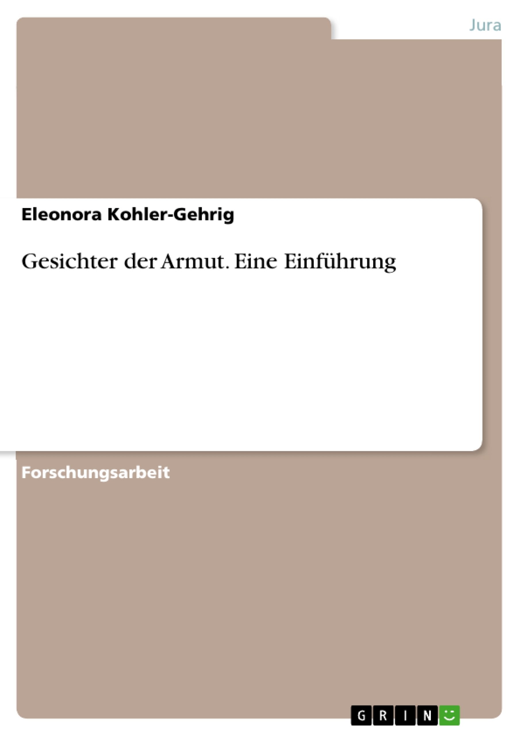 Gesichter der Armut. Eine Einführung book