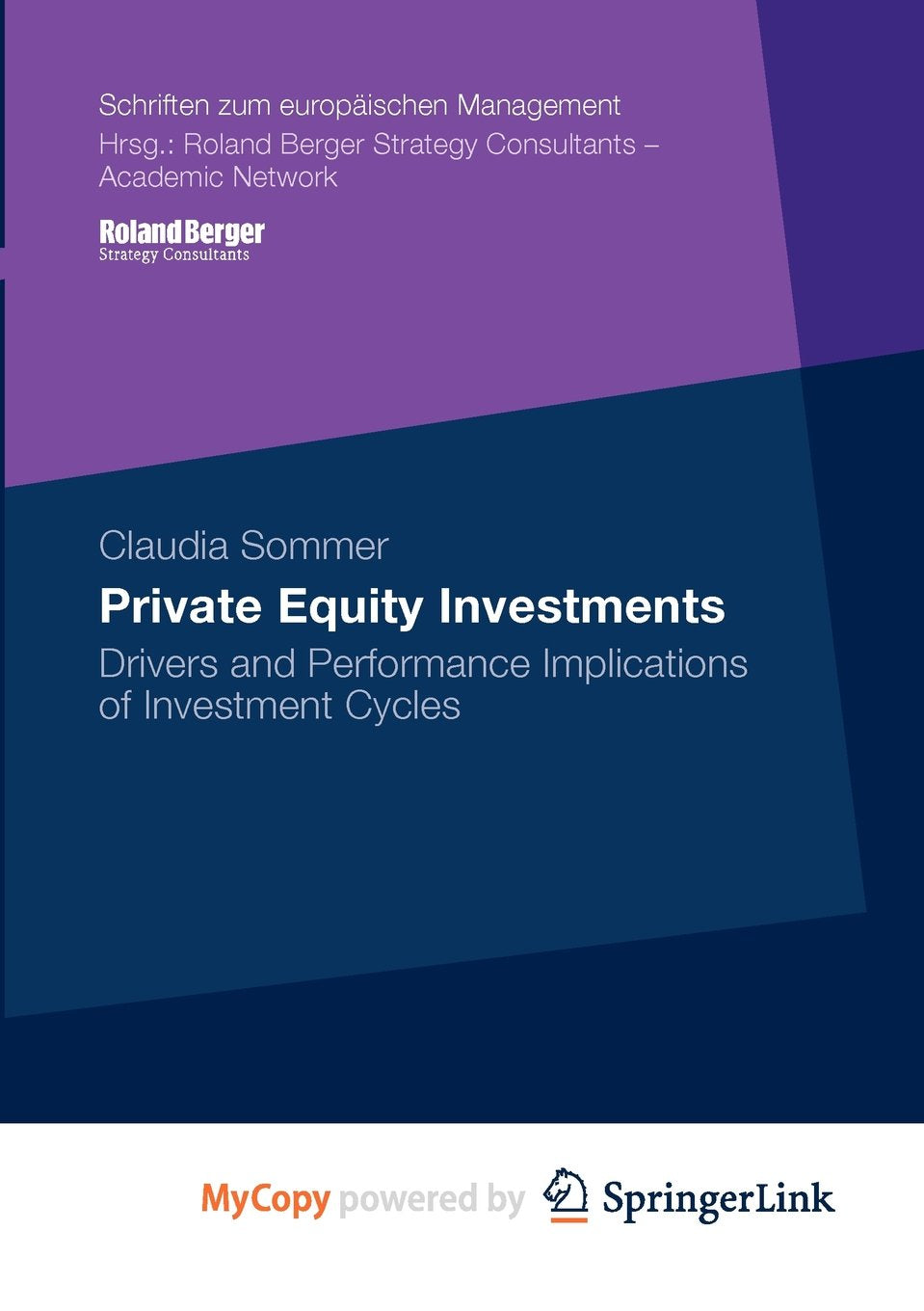 Private Equity Investments: Drivers and Performance Implications of Investment Cycles Business & Technology