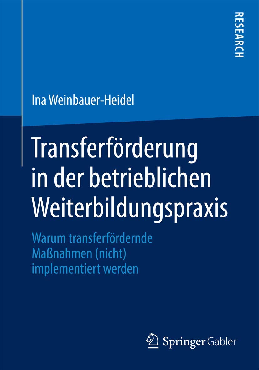 Transferförderung in der betrieblichen Weiterbildungspraxis Law