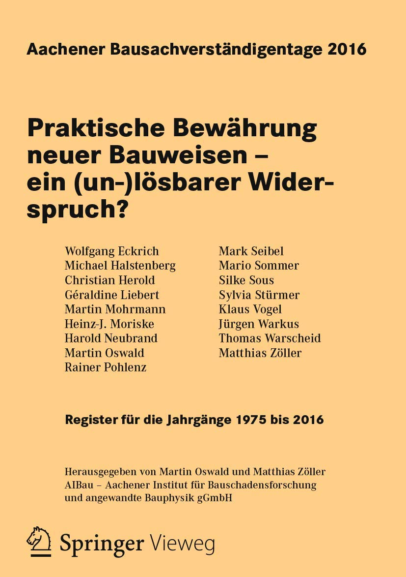 Aachener Bausachverständigentage 2016 Business, Finance & Career