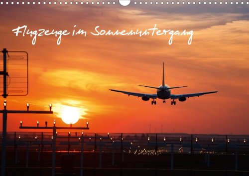 Flugzeuge im Sonnenuntergang (Wandkalender 2014 DIN A3 quer): Flugzeuge im Gegenlicht mit Sonnenuntergang (Monatskalender, 14 Seiten) Business & Technology