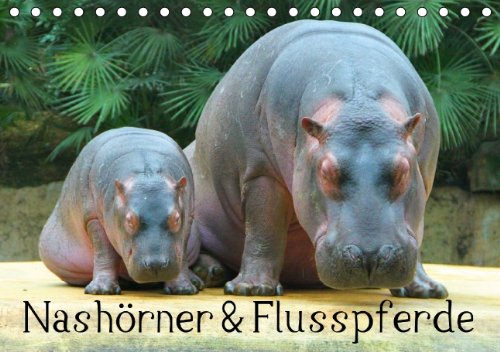 Nashörner & Flusspferde (Tischkalender 2014 DIN A5 quer): Graubraune Dickhäuter aus Afrika und Asien (Tischkalender, 14 Seiten) Living & Furnishing