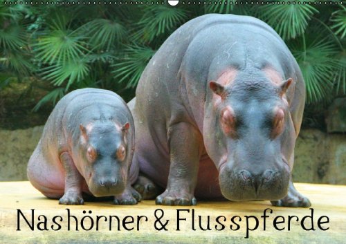 Nashörner & Flusspferde (Wandkalender 2015 DIN A2 quer): Graubraune Dickhäuter aus Afrika und Asien (Monatskalender, 14 Seiten) Living & Furnishing