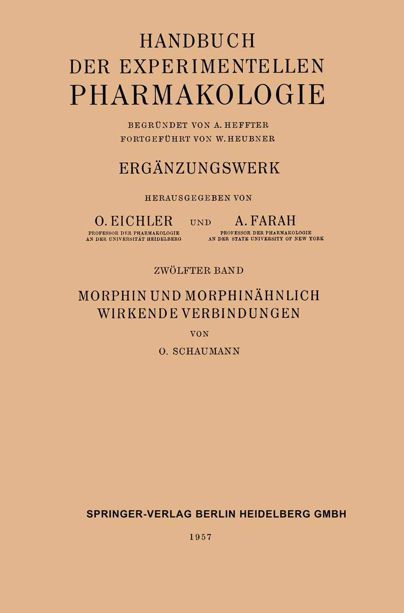 Morphin und Morphinähnlich Wirkende Verbindungen (Medical Radiology) Medicine