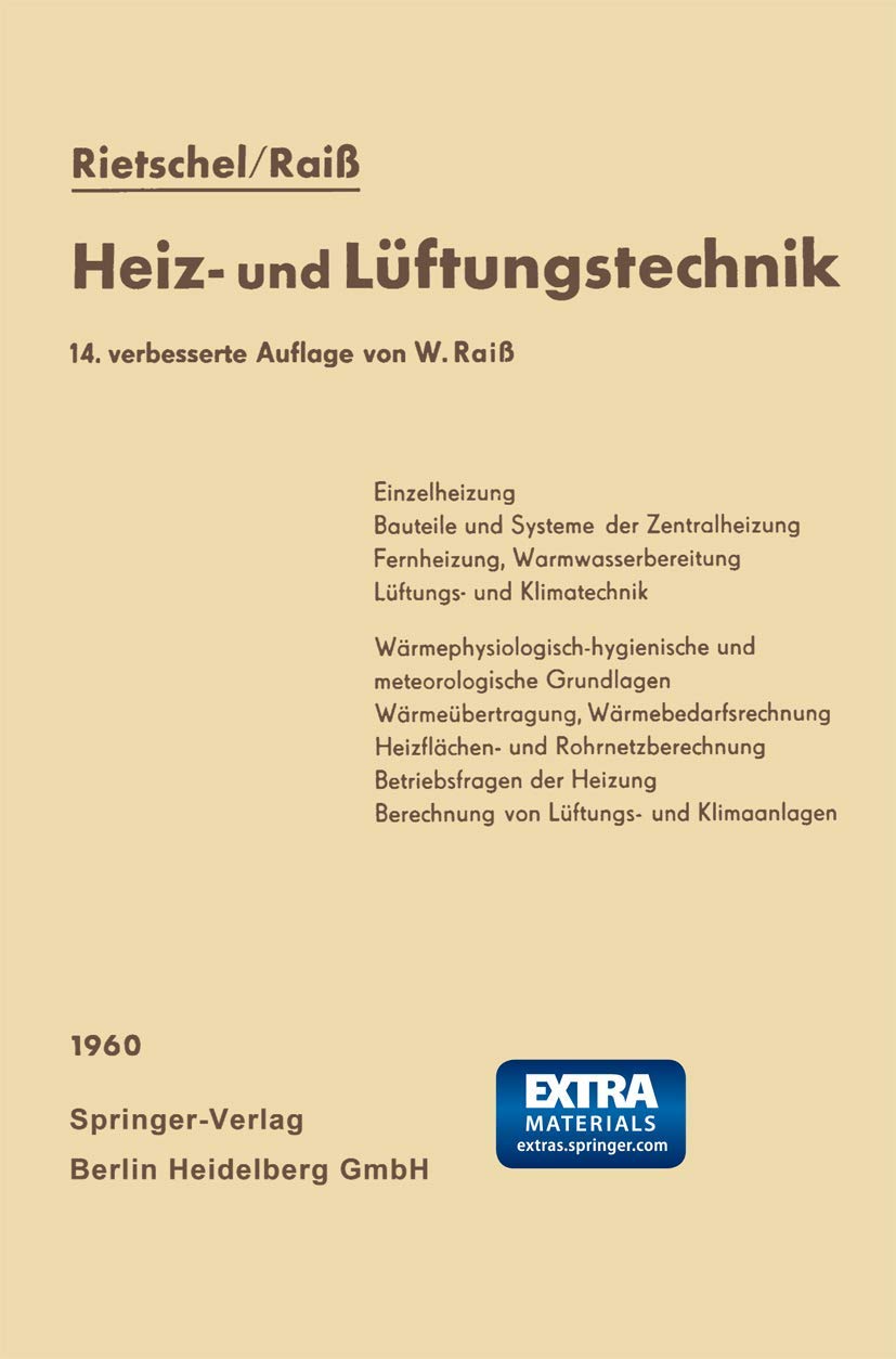 H. Rietschels Lehrbuch der Heiz- und Lüftungstechnik: Mit online files/update Business & Technology