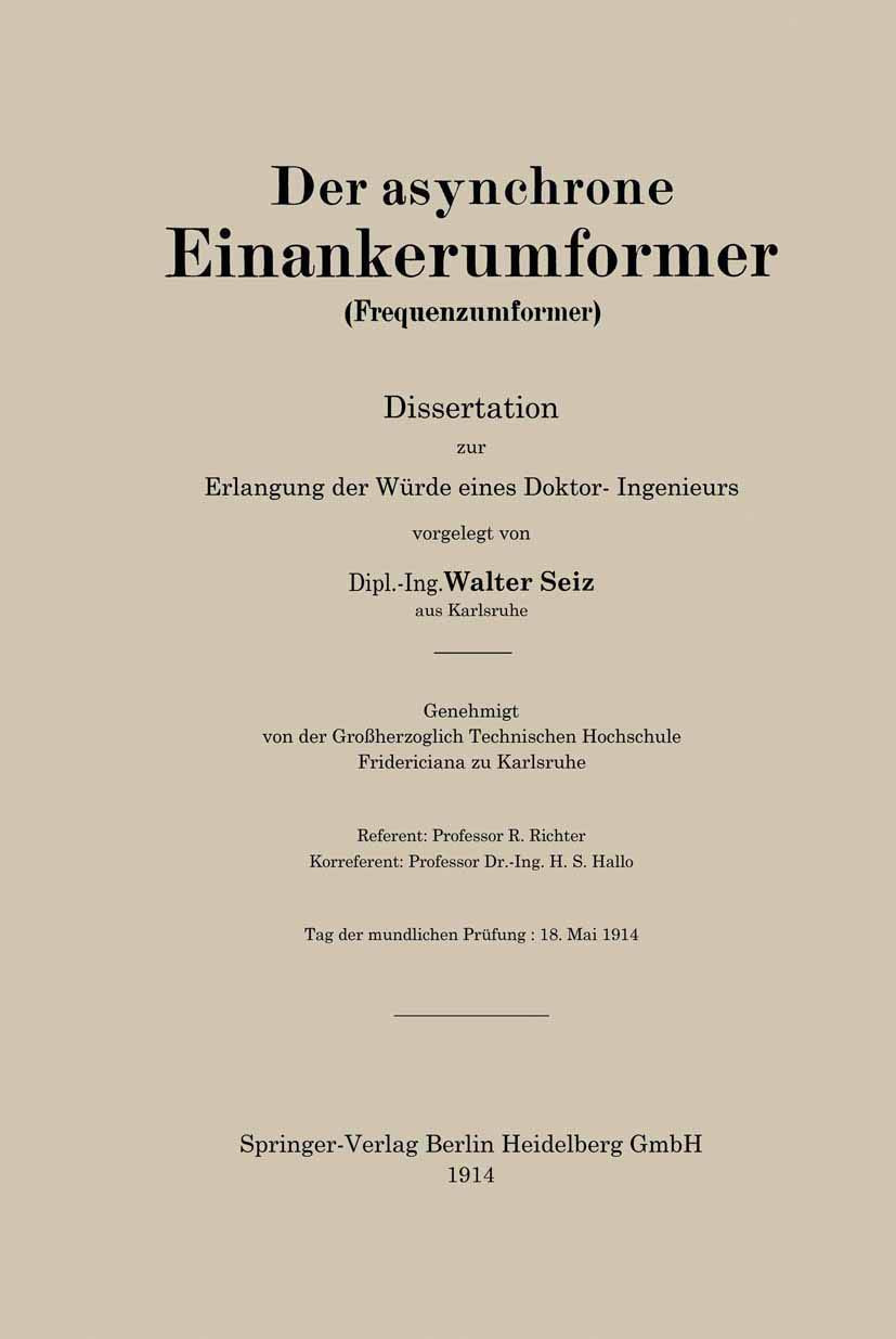 Der asynchrone Einankerumformer (Frequenzumformer): Dissertation zur Erlangung der Würde eines Doktor-Ingenieurs Business & Technology