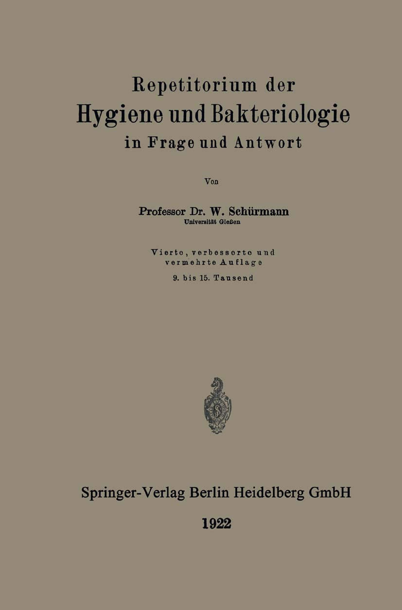 Repetitorium der Hygiene und Bakteriologie in Frage und Antwort Medicine