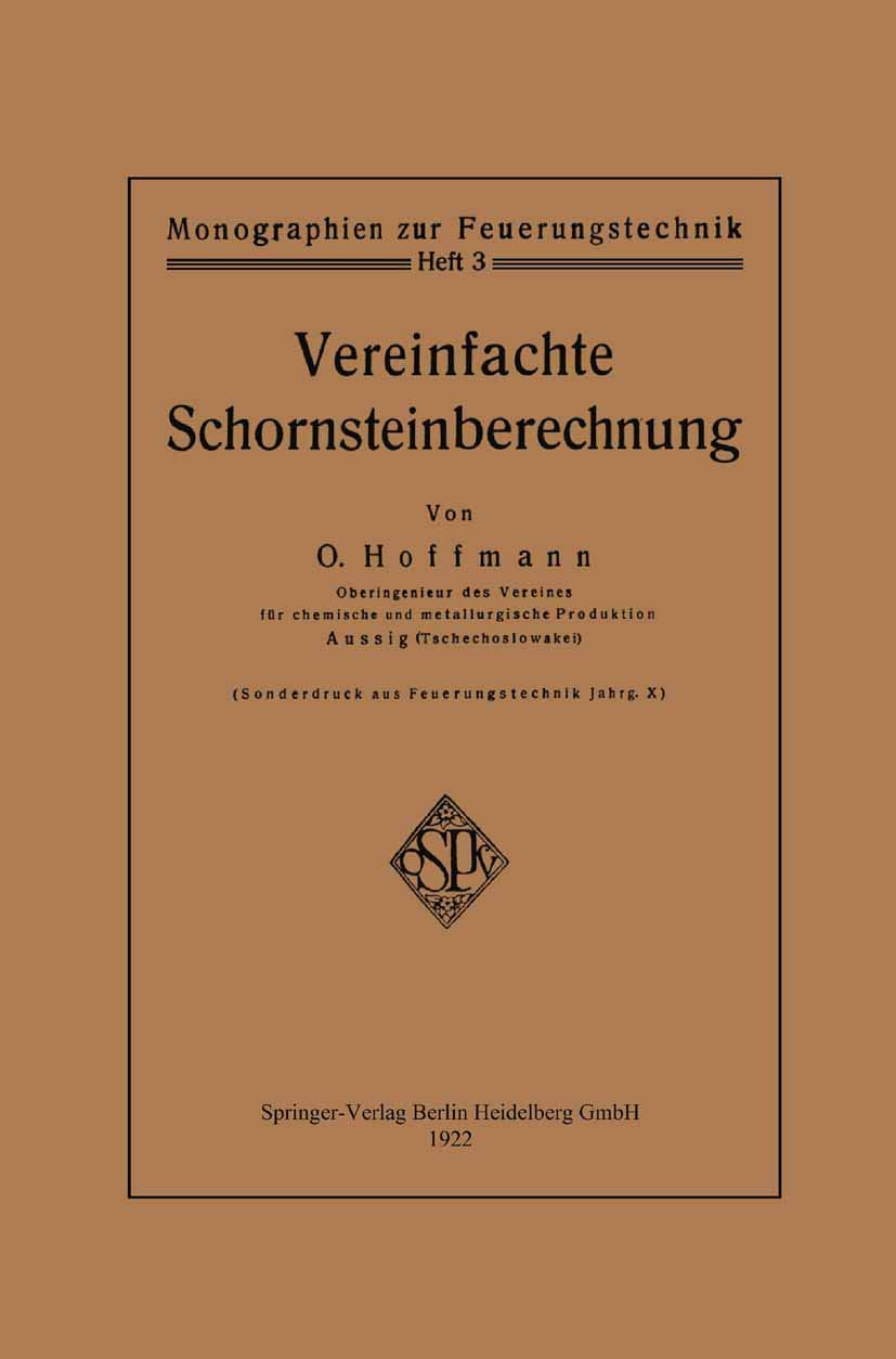Vereinfachte Schornsteinberechnung (Monographien zur Feuerungstechnik) Business & Technology