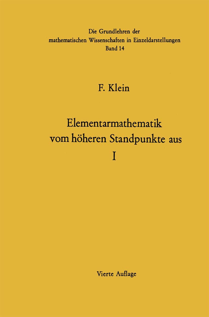 Product Image: Elementarmathematik Vom Höheren Standpunkte Aus