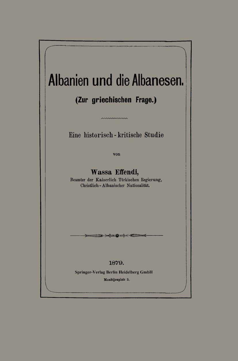 Albanien und die Albanesen: Eine historisch ― kritische Studie Law
