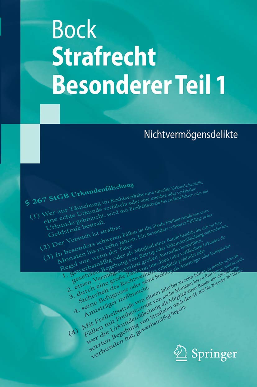 Strafrecht Besonderer Teil 1 Law Books