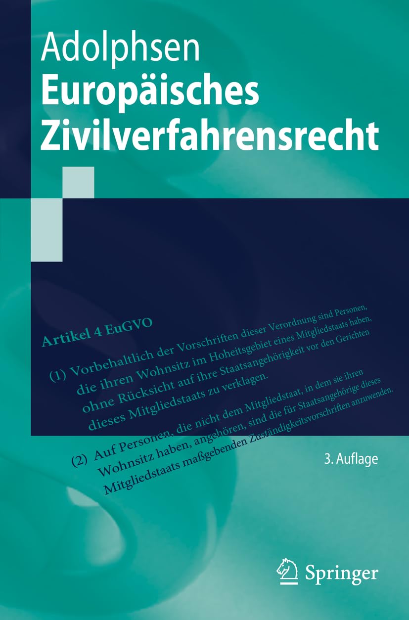Europäisches Zivilverfahrensrecht (Springer-Lehrbuch) Law