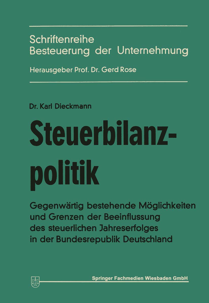 Steuerbilanzpolitik Law