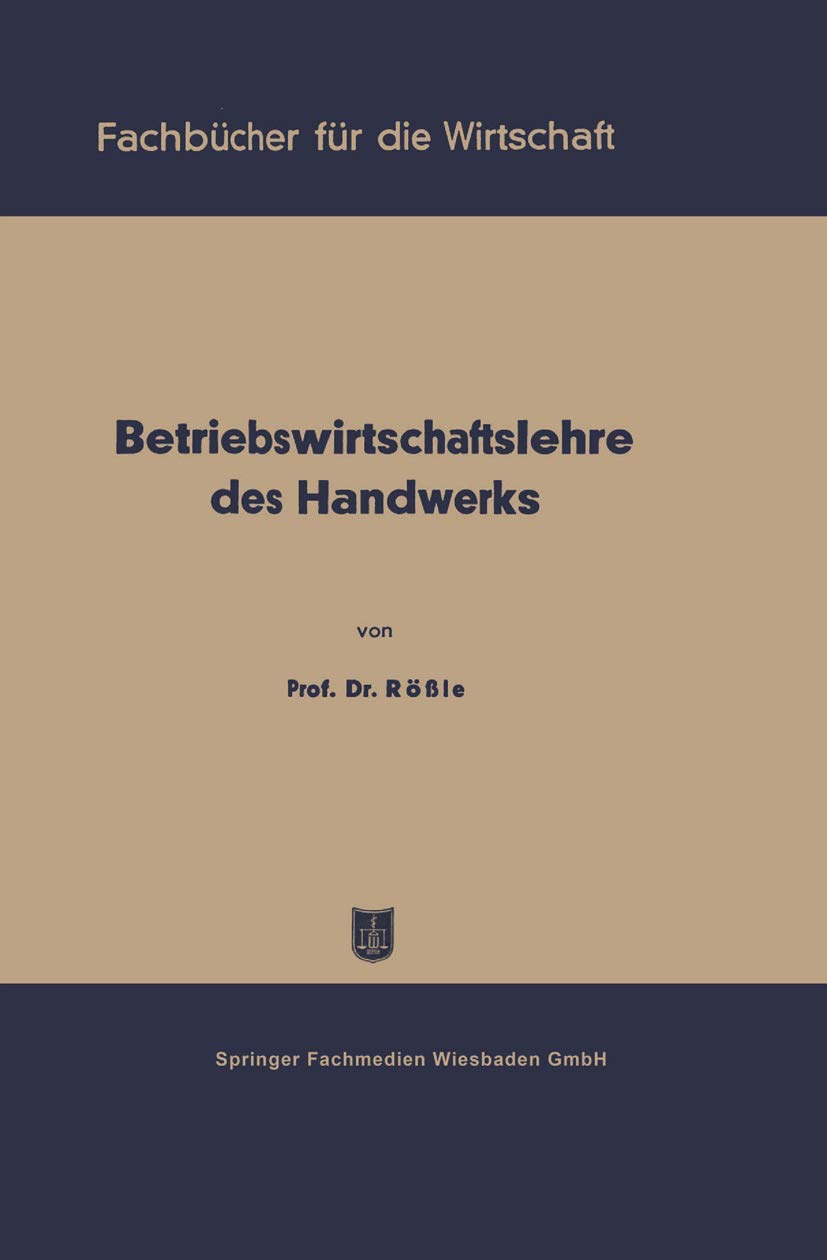 Betriebswirtschaftslehre des Handwerks (Fachbücher für die Wirtschaft) Law