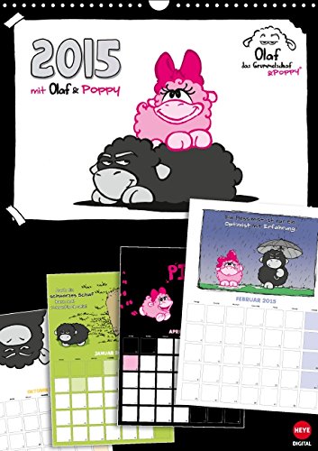 Olaf das Grummelschaf & Poppy (Wandkalender 2015 DIN A3 hoch): Sarkasmus & Lebensfreude liebevoll vereint! (Monatskalender, 14 Seiten) Cartoons