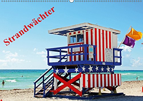 Strandwächter (Wandkalender 2018 DIN A2 quer): Strandwächterhäuschen, Miami South Beach (Monatskalender, 14 Seiten ) (CALVENDO Orte) Damm, Andrea Film, Art & Culture