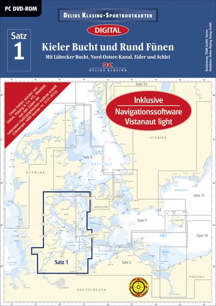 Sportbootkarte Satz 01: Kieler Bucht und Rund Fünen. DVD-ROM 2016 Leisure, Home & Garden