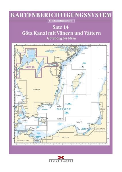 Sportbootkarten-Berichtigung Satz 14 (2018): Göta Kanal mit Vänern und Vättern Maps & Plans
