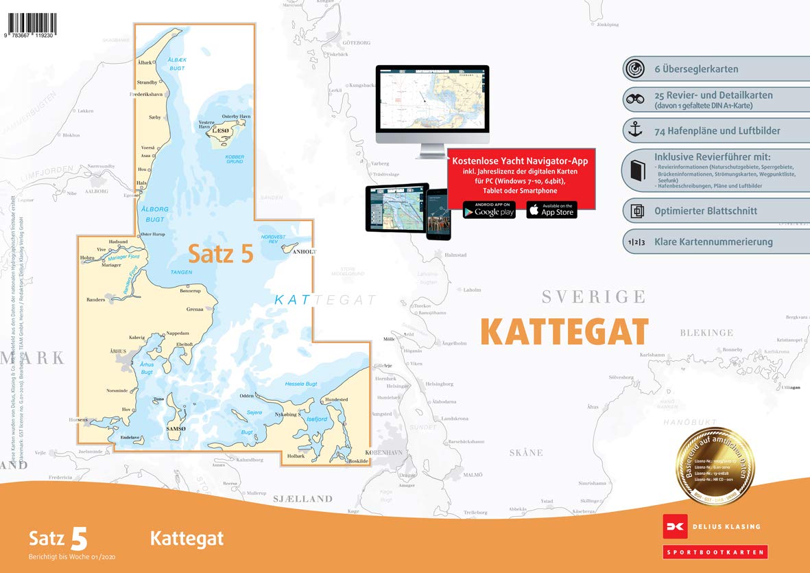 Sportbootkarten Satz 5: Kattegat (Ausgabe 2020) Leisure, Home & Garden