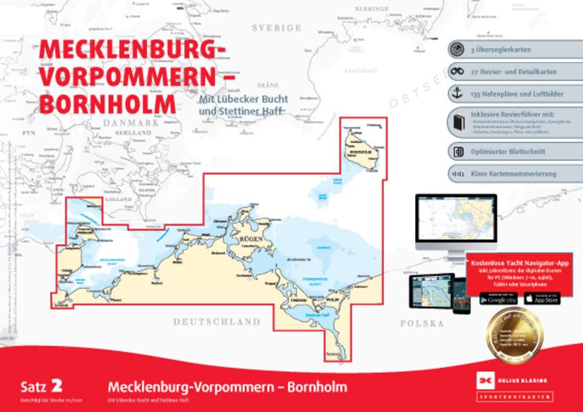 Sportbootkarten Satz 2: Mecklenburg-Vorpommern - Bornholm (Ausgabe 2021): Mit Lübecker Bucht und Stettiner Haff Leisure, Home & Garden