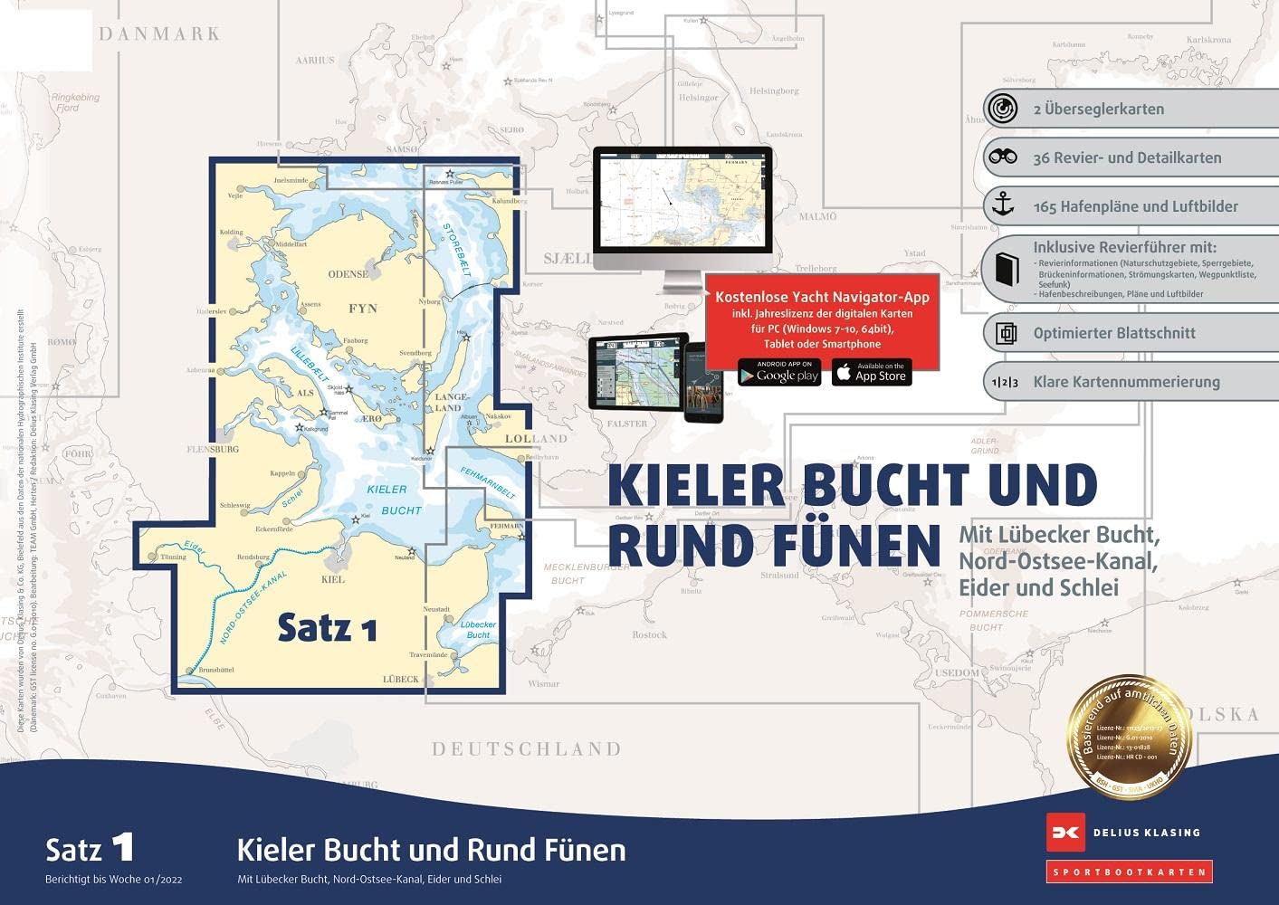 Sportbootkarten Satz 1: Kieler Bucht und Rund Fünen (Ausgabe 2022): Mit Lübecker Bucht, Nord-Ostsee-Kanal, Eider und Schlei Leisure, Home & Garden