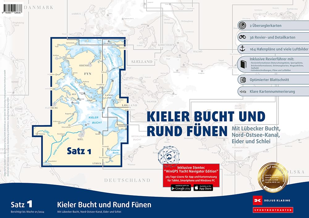 Sportbootkarten Satz 1: Kieler Bucht und Rund Fünen (Ausgabe 2024): Mit Lübecker Bucht, Nord-Ostsee-Kanal, Eider und Schlei Leisure, Home & Garden