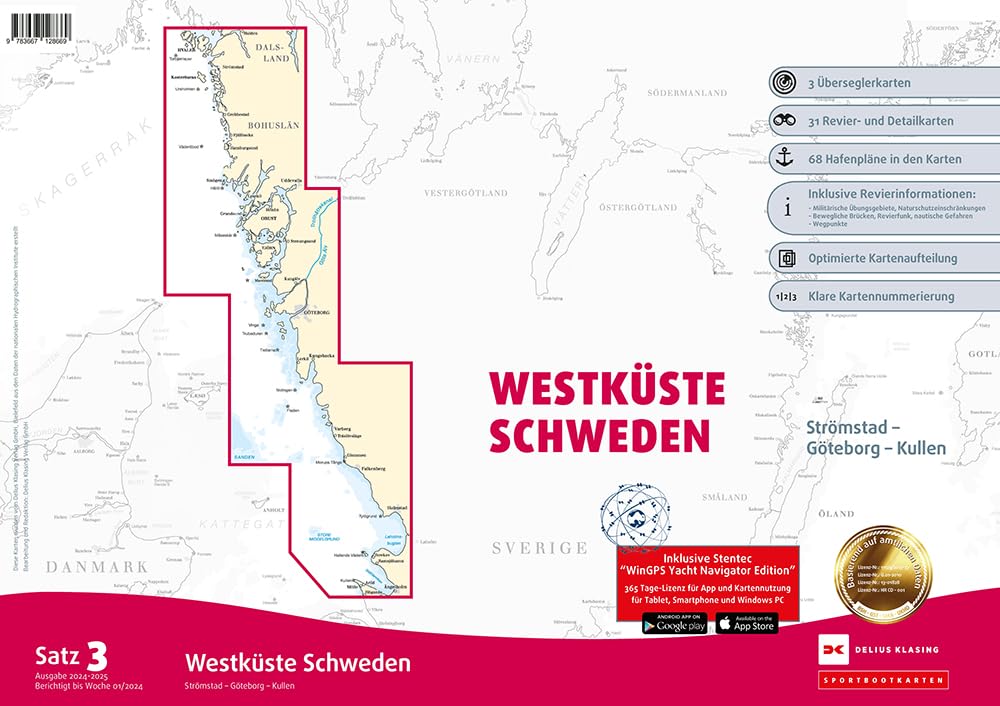 Sportbootkarten Satz 3: Westküste Schweden (Ausgabe 2024/2025) Leisure, Home & Garden