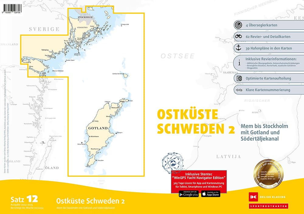 Sportbootkarten Satz 12: Ostküste Schweden 2 (Ausgabe 2024/2025) Leisure, Home & Garden