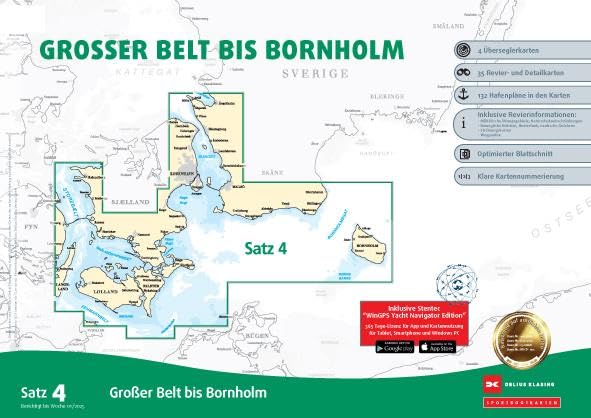 Sportbootkarten Satz 4: Großer Belt bis Bornholm (Ausgabe 2025) Leisure, Home & Garden