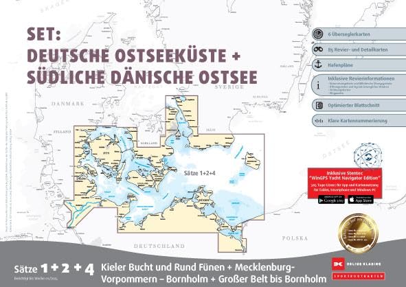 Sportbootkarten Satz 1, 2 und 4   Set: Deutsche Ostseeküste und Südliche Dänische Ostsee (Ausgabe 2025) Leisure, Home & Garden