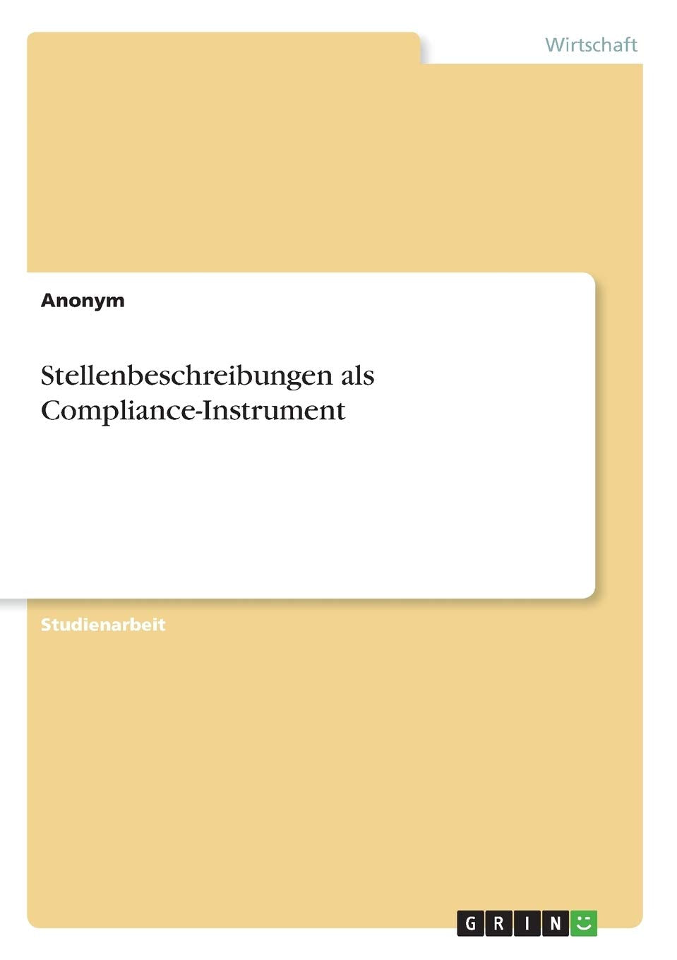 Stellenbeschreibungen als Compliance-Instrument Law