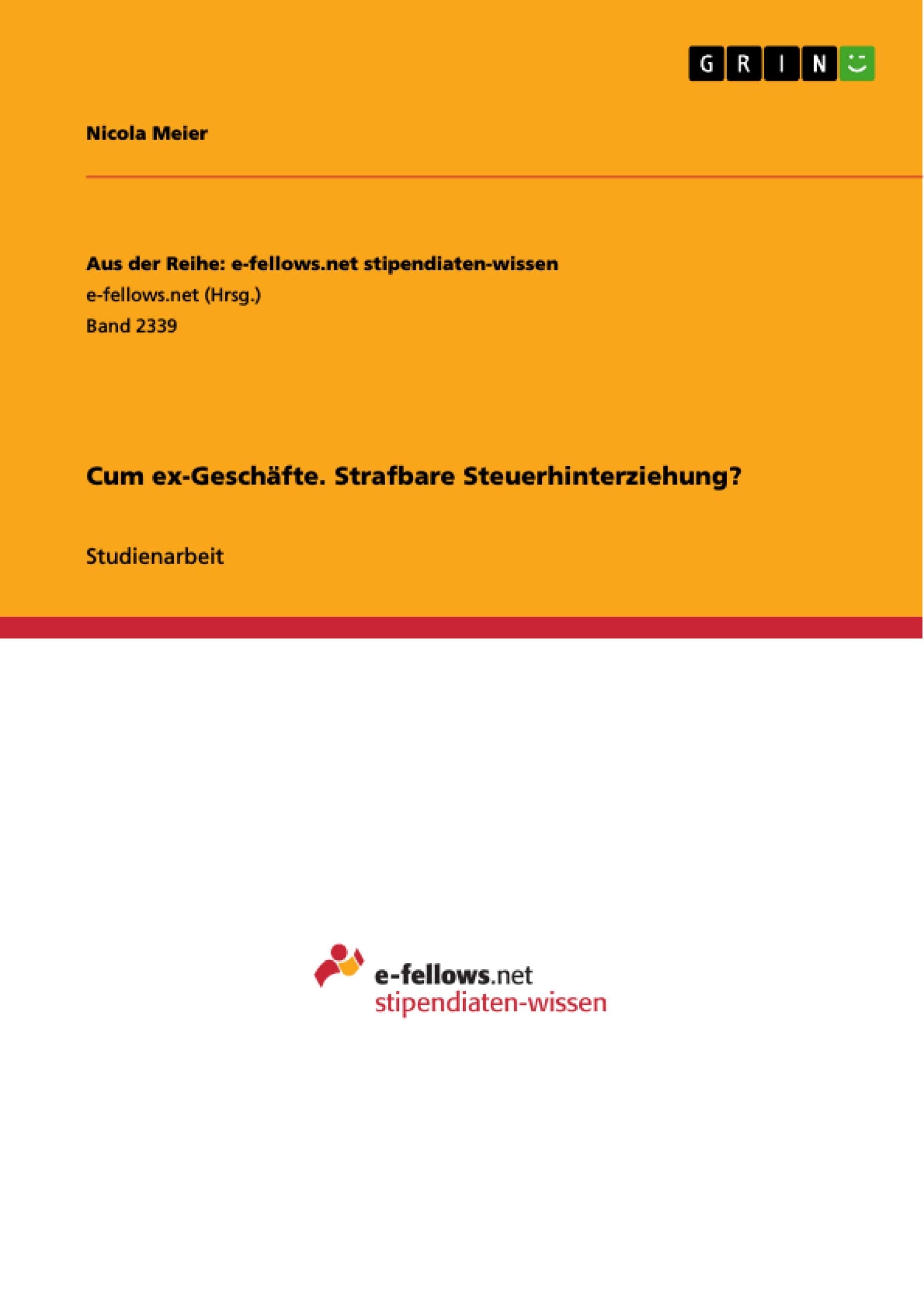 Cum ex-Geschäfte. Strafbare Steuerhinterziehung? Law