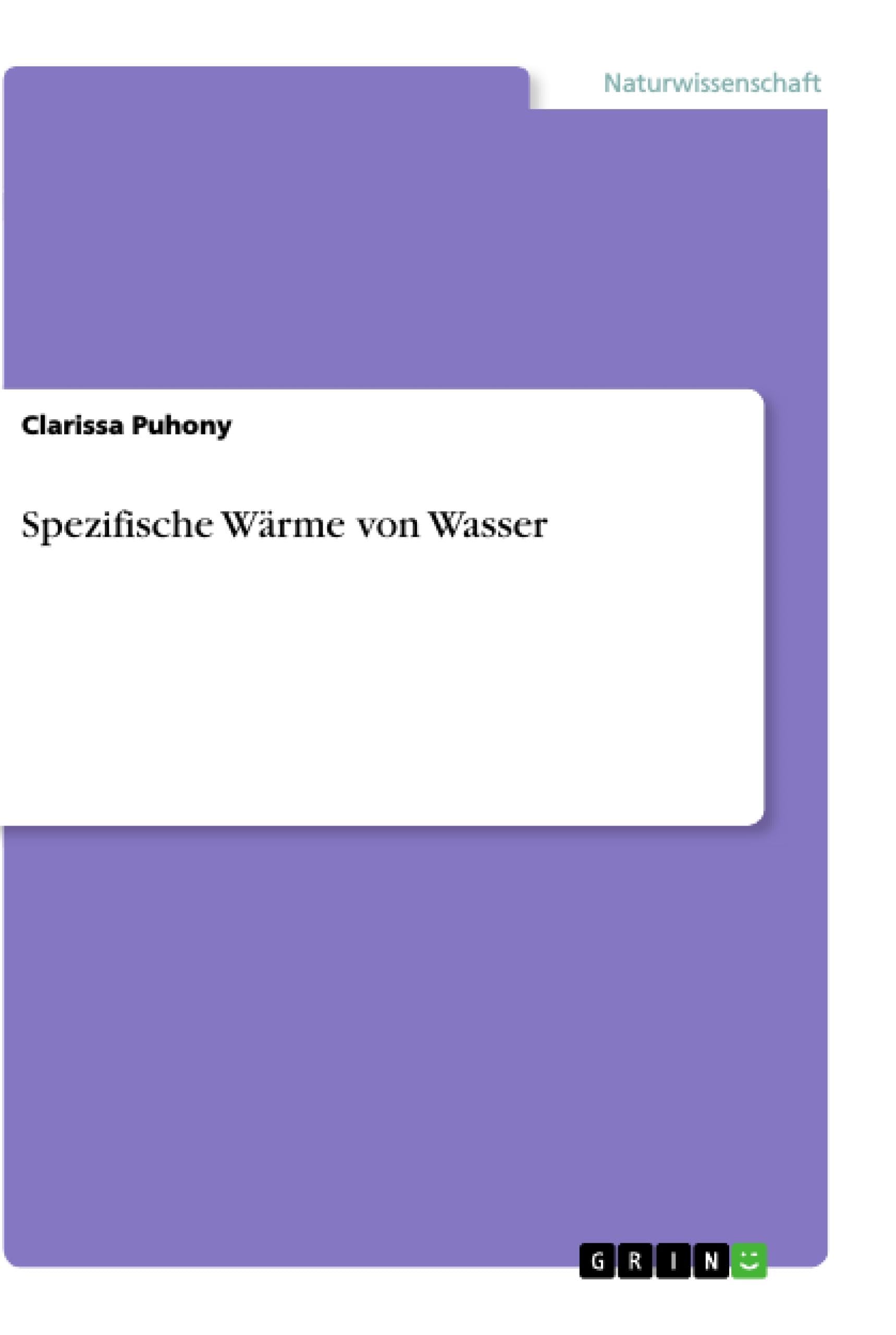 Spezifische Wärme von Wasser Business & Technology