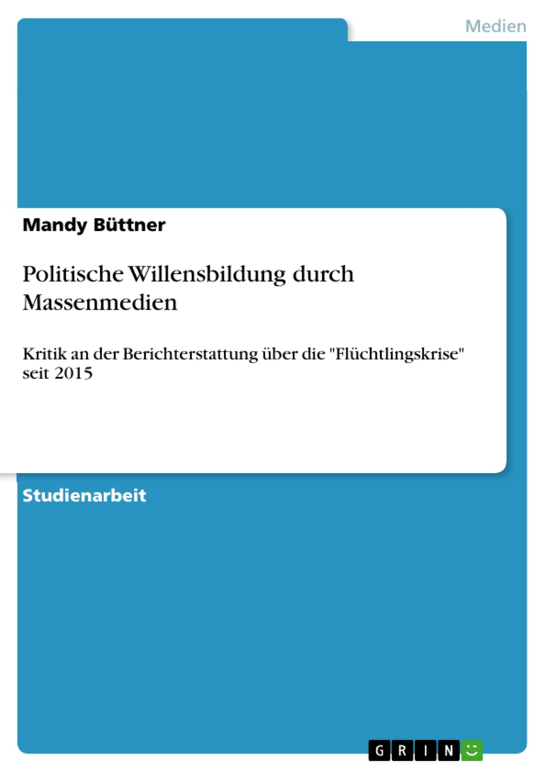Politische Willensbildung durch Massenmedien book
