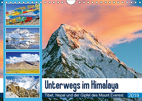 Unterwegs im Himalaya: Tibet, Nepal und der Gipfel des Mount Everest (Wandkalender 2019 DIN A4 quer): Himalaya: Gebirge der Superlative, Klöster und ... (Monatskalender, 14 Seiten ) (CALVENDO Orte) Leisure, Home & Garden