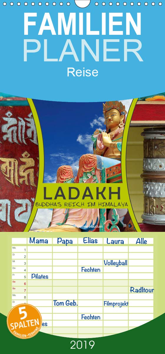 Ladakh Buddhas Reich im Himalaya - Familienplaner hoch (Wandkalender 2019 , 21 cm x 45 cm, hoch): Die ganze Schönheit des ehemaligen buddhistischen ... (Monatskalender, 14 Seiten ) (CALVENDO Orte) Leisure, Home & Garden