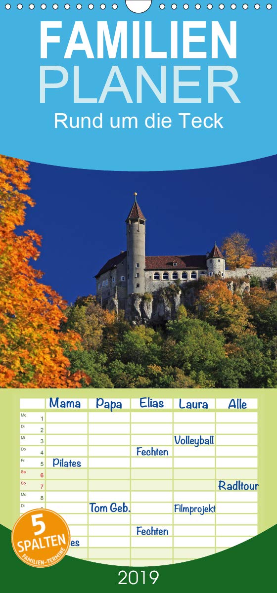 Rund um die Teck - Familienplaner hoch (Wandkalender 2019 , 21 cm x 45 cm, hoch): Rund um die Burg Teck in Baden-Württemberg (Monatskalender, 14 Seiten ) (CALVENDO Orte) Leisure, Home & Garden