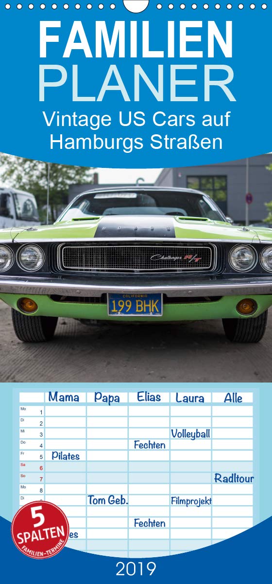 Vintage US Cars auf Hamburgs Straßen - Familienplaner hoch (Wandkalender 2019 , 21 cm x 45 cm, hoch): Klassische US-amerikanische Oldtimer auf ... 14 Seiten ) (CALVENDO Mobilitaet) Living & Furnishing