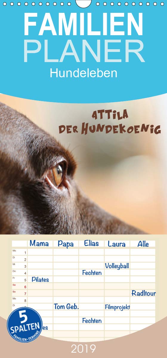 Attila, Der Hundekönig - Familienplaner hoch (Wandkalender 2019 , 21 cm x 45 cm, hoch): Die vielen Gesichter des Attila H. (Monatskalender, 14 Seiten ) (CALVENDO Tiere) Photography