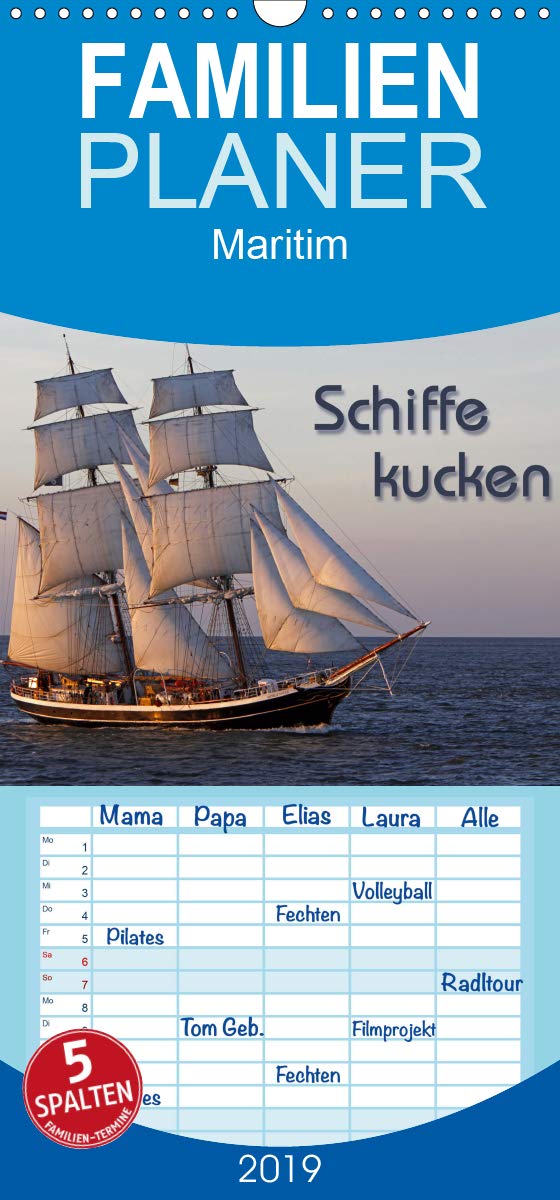 Schiffe kucken - Familienplaner hoch (Wandkalender 2019 , 21 cm x 45 cm, hoch): In der Elbmündung vor Cuxhaven (Monatskalender, 14 Seiten ) (CALVENDO Technologie) Calendars