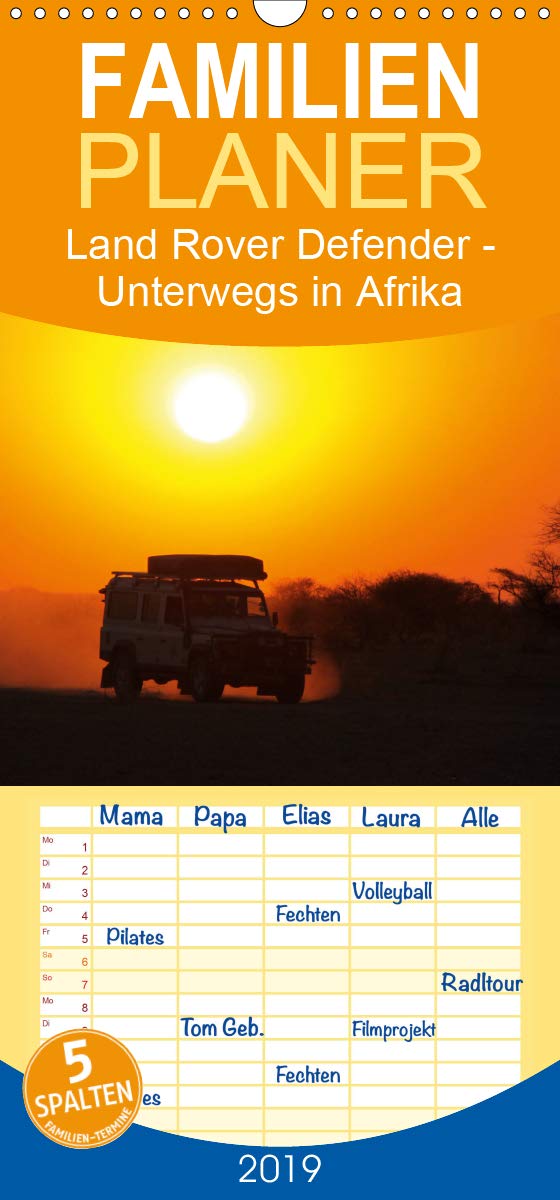 Land Rover Defender - Unterwegs in Afrika - Familienplaner hoch (Wandkalender 2019 , 21 cm x 45 cm, hoch): 4x4 in Afrika, der Defender im ... 14 Seiten ) (CALVENDO Technologie) Film, Art & Culture