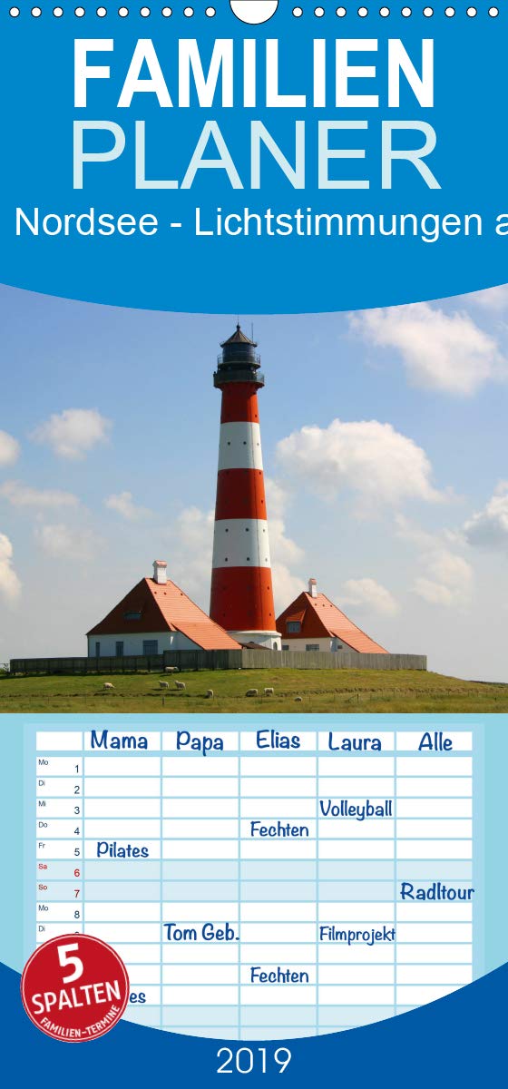 Nordsee - Lichtstimmungen an der Küste - Familienplaner hoch (Wandkalender 2019 , 21 cm x 45 cm, hoch): Die Nordsee verschmilzt am Horizont mit dem ... (Monatskalender, 14 Seiten ) (CALVENDO Natur) Film, Art & Culture