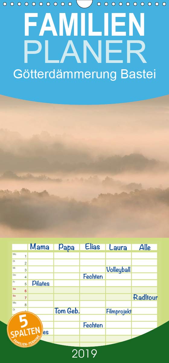 Götterdämmerung Bastei - Familienplaner hoch (Wandkalender 2019 , 21 cm x 45 cm, hoch): Impressionen von der Bastei (Monatskalender, 14 Seiten ) (CALVENDO Natur) Photography