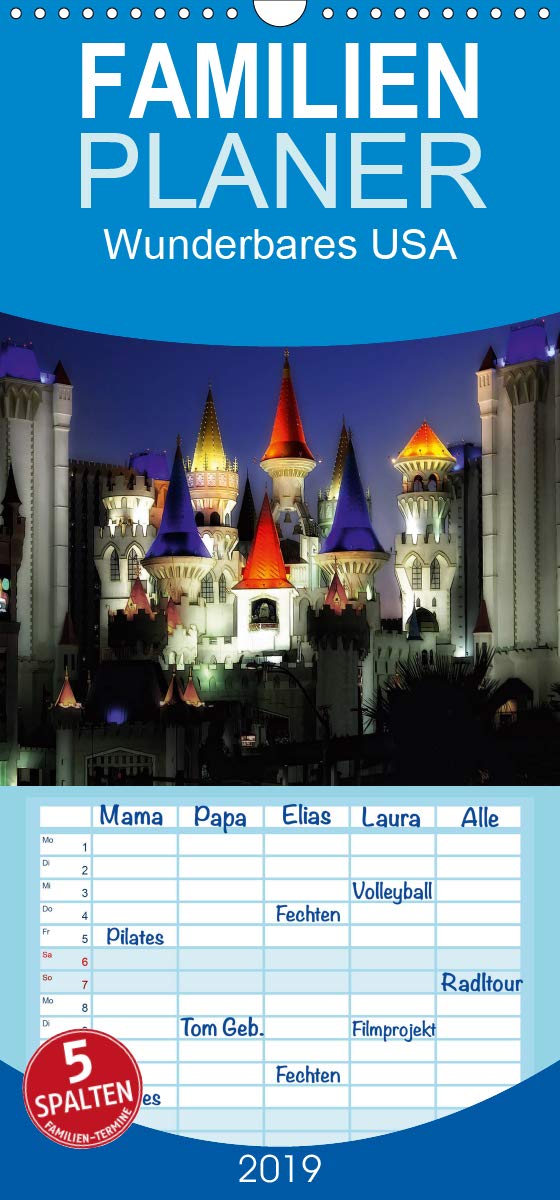 Wunderbares USA - Familienplaner hoch (Wandkalender 2019 , 21 cm x 45 cm, hoch): Für alle Liebhaber des nordamerikanischen Kontinents (Monatskalender, 14 Seiten ) (CALVENDO Orte) Photography