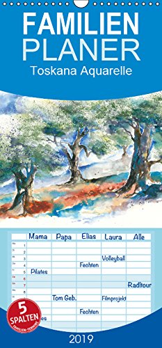 Toskana Aquarelle - Familienplaner hoch (Wandkalender 2019 , 21 cm x 45 cm, hoch): Landschaftsaquarelle der Toskana (Monatskalender, 14 Seiten ) (CALVENDO Natur) Film, Art & Culture