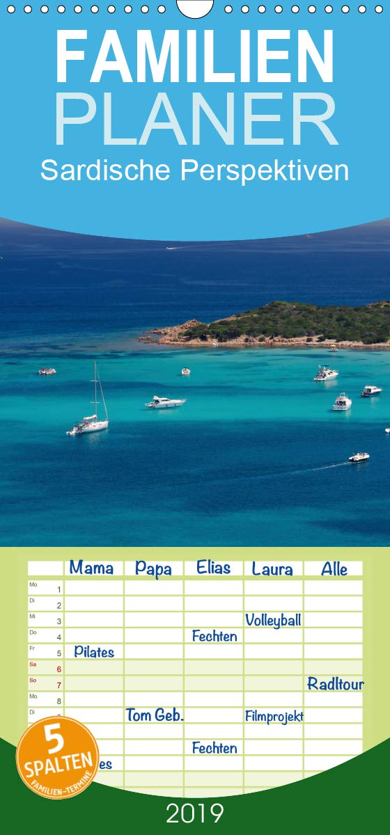 Sardische Perspektiven - Familienplaner hoch (Wandkalender 2019 , 21 cm x 45 cm, hoch): Trauminsel im Mittelmeer (Monatskalender, 14 Seiten ) (CALVENDO Orte) Leisure, Home & Garden