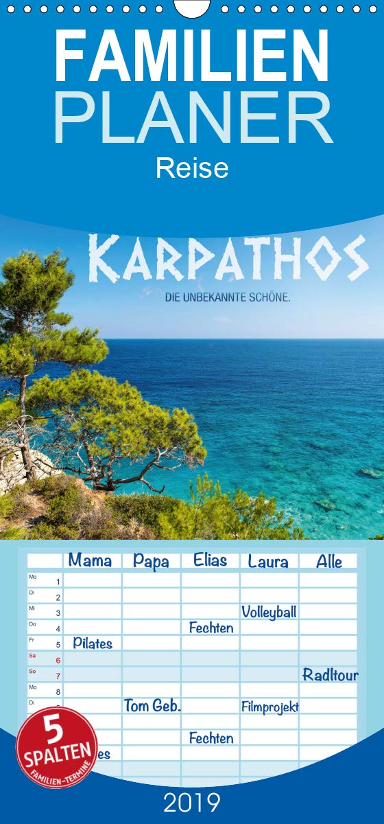 Karpathos – die unbekannte Schöne - Familienplaner hoch (Wandkalender 2019 , 21 cm x 45 cm, hoch): Traumhaft schöne Bilder von Karpathos. (Monatskalender, 14 Seiten ) (CALVENDO Orte) Calendars